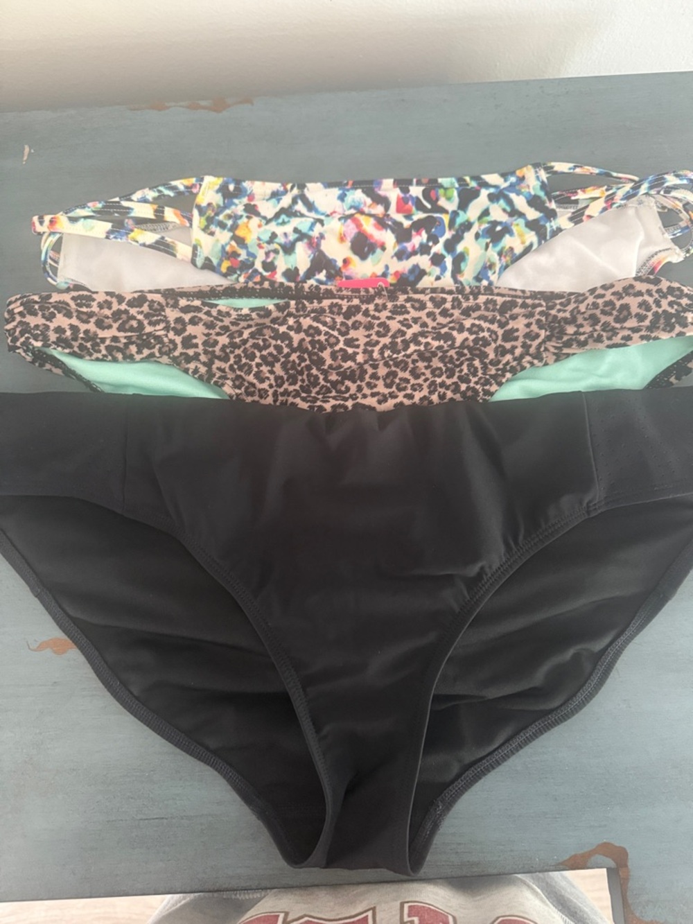 Athleta Women's Bikini Bottoms Set - Black, Animal Print, Multicolor